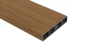 Balkonbrett Nürnberg aus PVC in Holzoptik als Hohlkammerprofil in 25 x 130 mm.