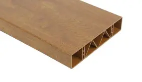 Balkonbrett Regensburg aus PVC in Holzoptik als Hohlkammerprofil in 35 x 170 mm.