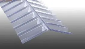 Schwer entflammbare 1265 x 150 x 150 mm Firsthaube für K 76/18 Spundwände aus Polycarbonat in Glasklar