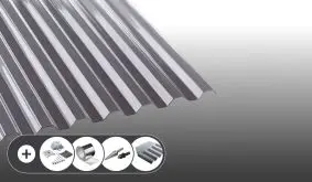 Polycarbonat Wellplatten - Silbergrau im Set