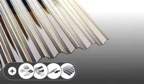 PVC Wellplatte in Bronze - 1,2 mm - K 70/18 im Set