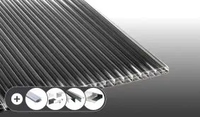 Polycarbonat Stegplatte - 16 / 20 mm - 3-Fach - Anthrazit im Set