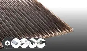 Polycarbonat Stegplatte - 16 / 20 mm - 3-Fach - Bronze im Set