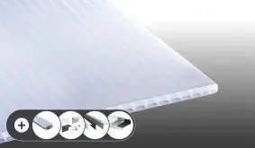 Polycarbonat Stegplatte - 16 / 20 mm - 3-Fach - Sonnenreflektierend im Set