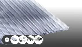 Polycarbonat Stegplatte - 16 / 28 mm - Fachwerk - Glasklar im Set