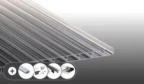 Polycarbonat Stegplatte - 16 / 32 mm - Anti-Hagel - Glasklar im Set