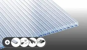 Polycarbonat Stegplatte - 16 mm - 3-Fach - Eiskristall im Set