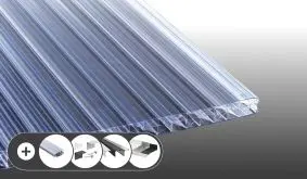 Polycarbonat Stegplatte - 25 mm - Fachwerk - Glasklar im Set