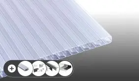 Polycarbonat Stegplatte - 25 mm - Fachwerk - Sonnenreflektierend im Set