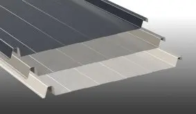 Stahltrapezbleche in 3 verschiedenen Farben (Anthrazit, Weiß und Grau) in Detailaufnahme