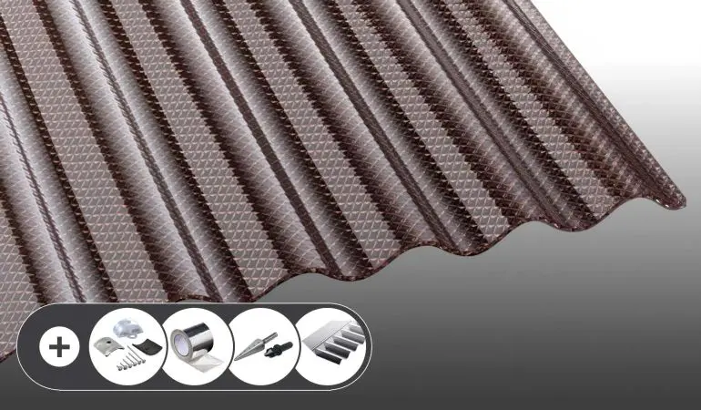 Acryl Wellplatten mit Wabenstruktur - Bronze im Set