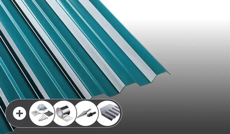 Polycarbonat Wellplatten - Dunkelgrün im Set