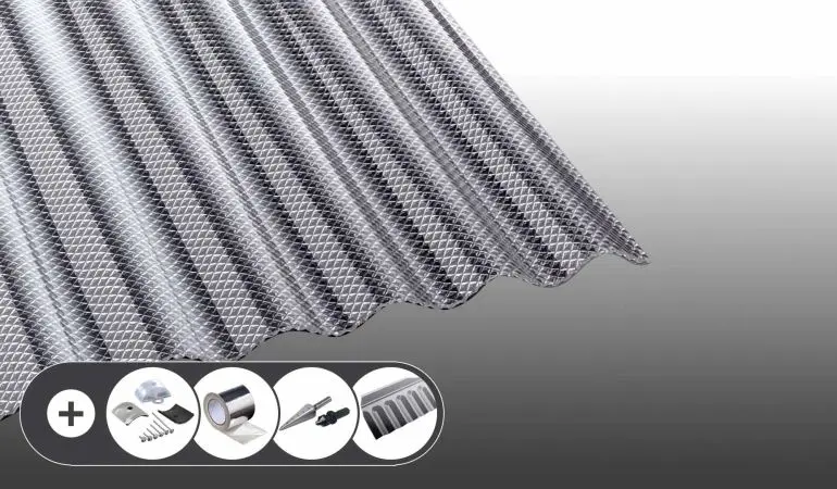 Polycarbonat Wellplatten mit Wabenstruktur - Glasklar im Set