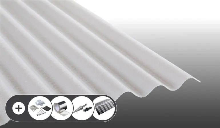 Polycarbonat Wellplatten mit Wabenstruktur - Sonnenreflektierend im Set