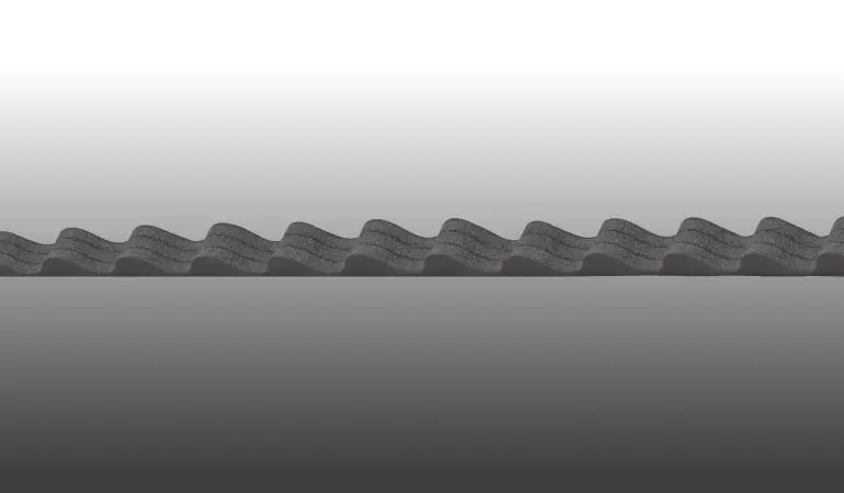 Profilfüller S76/18 aus Schaumstoff. Zum Abdichten und Auffüllen von Wellblechen im Sinusprofil 76/18