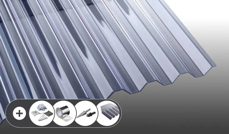 PVC Wellplatte in Glasklar - 1,2 mm - K 70/18 im Set