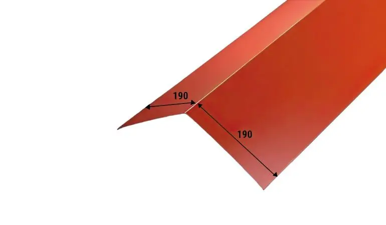 Die Firstbleche sind beidseitg lackiert und haben 190 mm lange Schenkel.