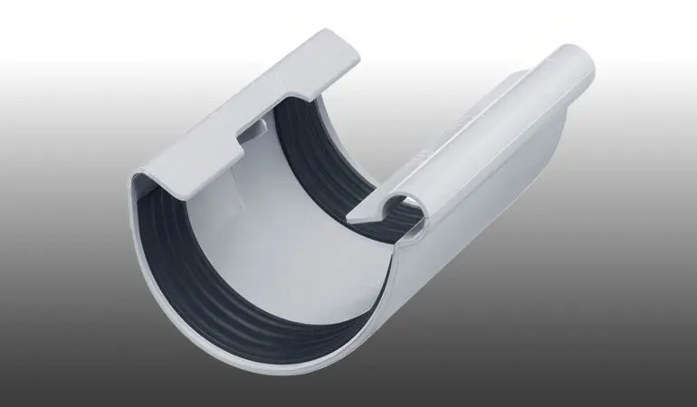 Der Inefa Dachrinnen-Verbinder mit Temperaturskala für den Dehnungsausgleich