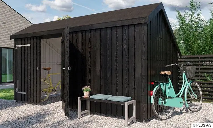 Multi-Gartenhaus, 2 Module, mit Doppeltür und geschlossener Fassade