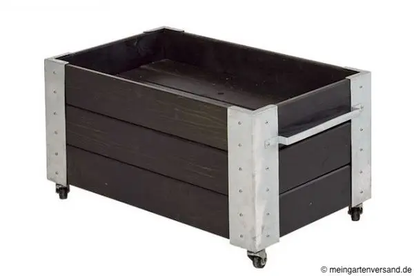 87 x 50 x 45 cm Pflanzkübel Cubic Mittel (L x B x H) aus schwarz farbgrundierter Kiefer/Fichte