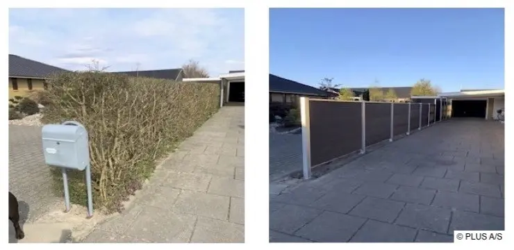 Vorher-nachher-Bilder: Heute genießen die Knudsens einen wartungsfreien Gartenzaun