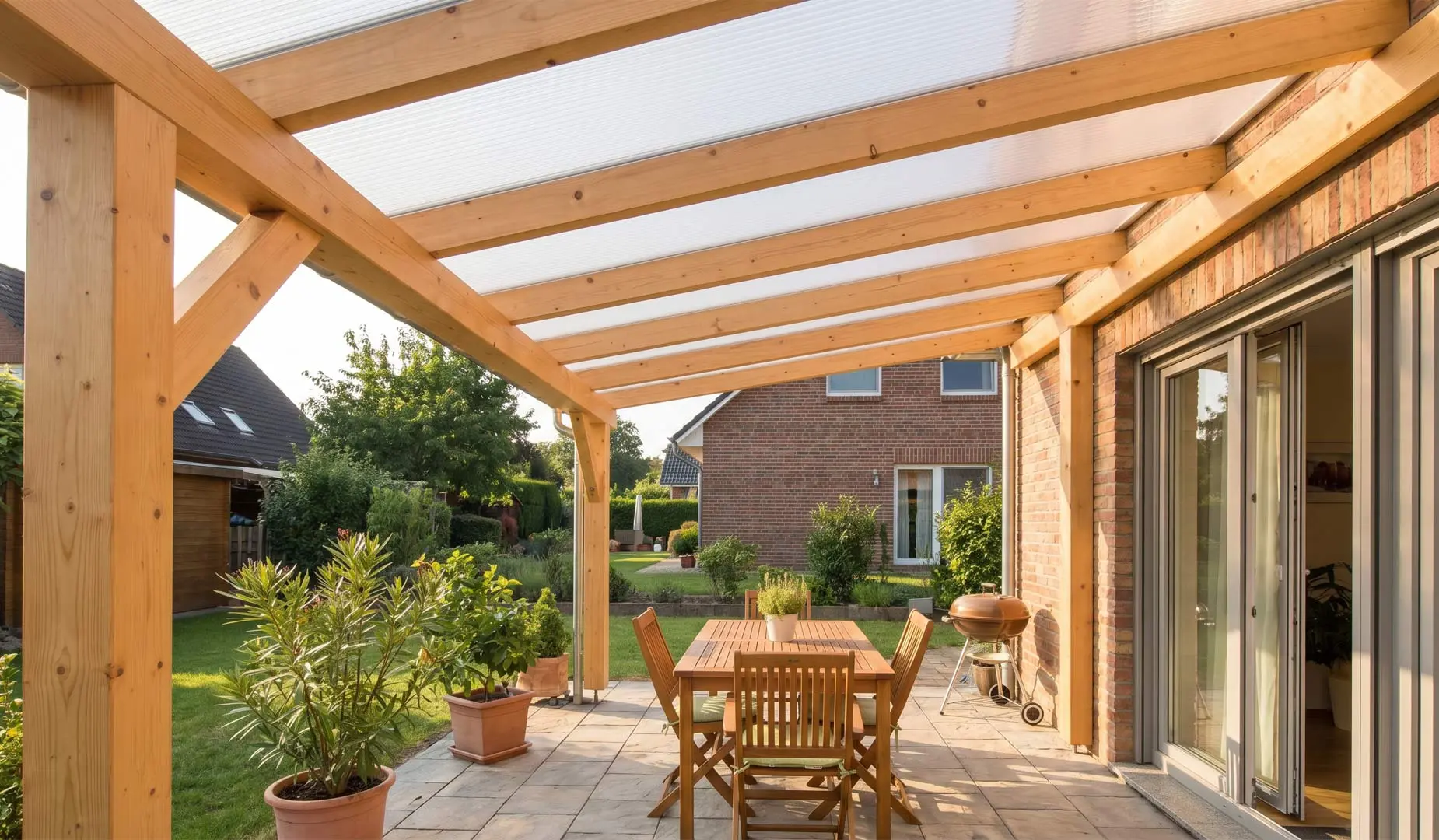 Terrassendach mit Stegplatten Komplettset